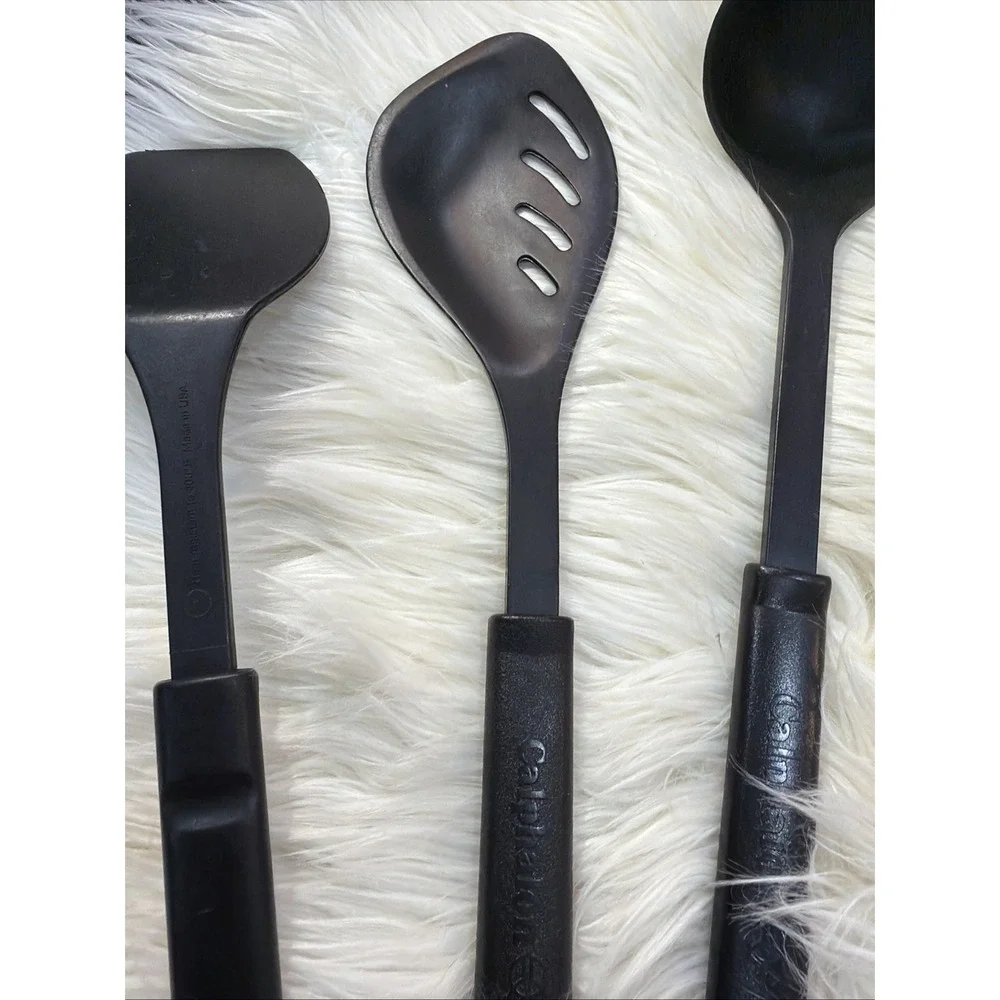 Calphalon Nylon Kitchen Utensil Set  Spoon Spatula Black Gray Lot 3 Heavy Duty 8